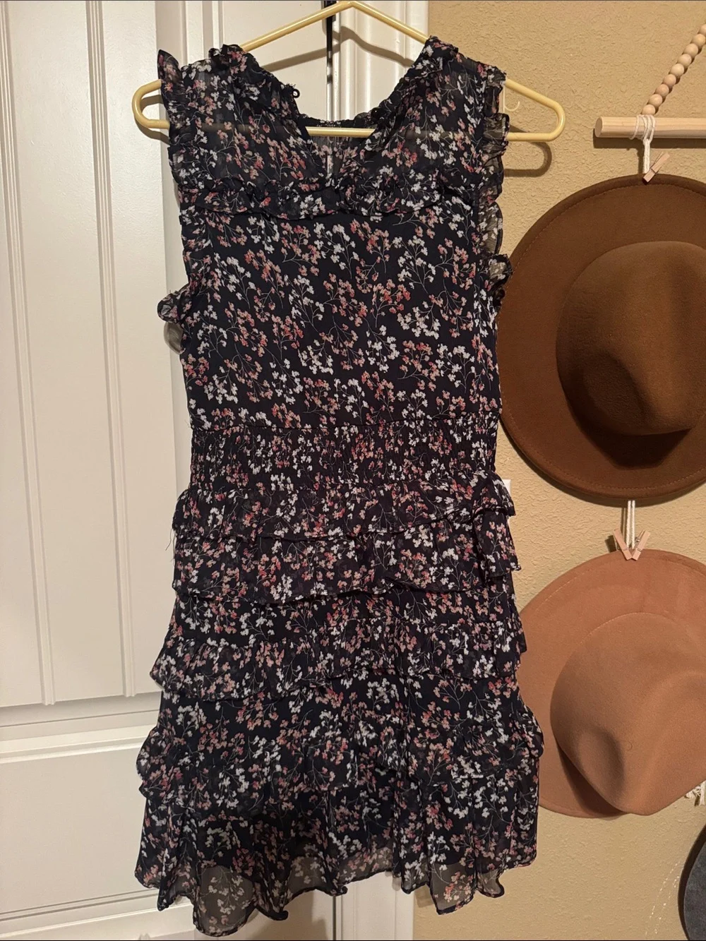 Sugarlips Black Mini Dress with Pink & White Floral
